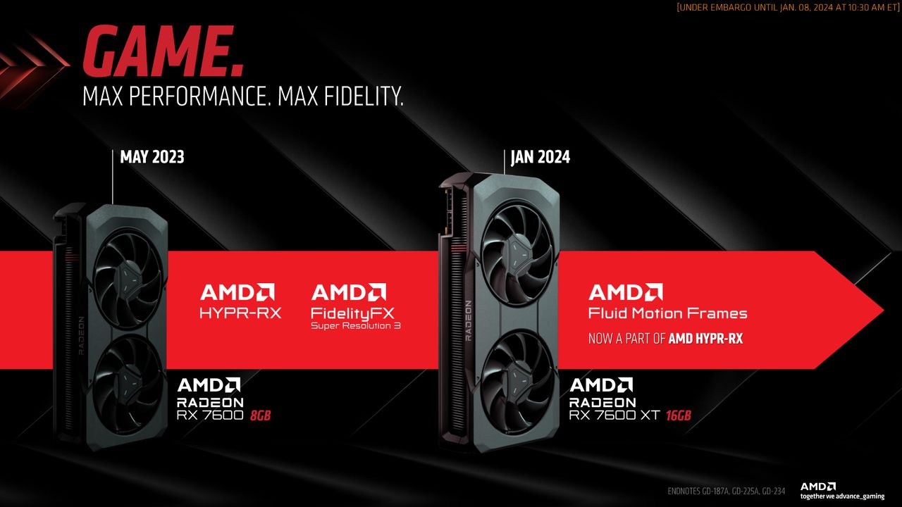 AMD presentation about RX 7600 XT