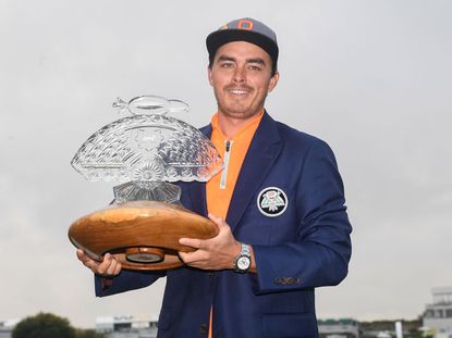 Rickie Fowler pictured after winning the 2019 Waste Management Phoenix Open