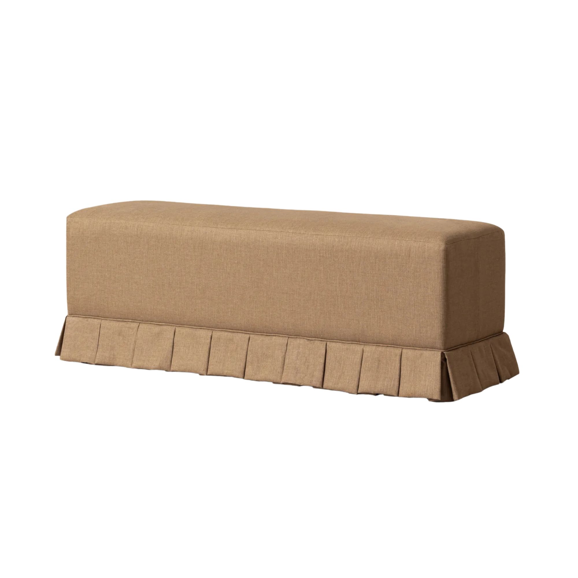 Six The Residence., Box-Pleat Bench in Biscuit