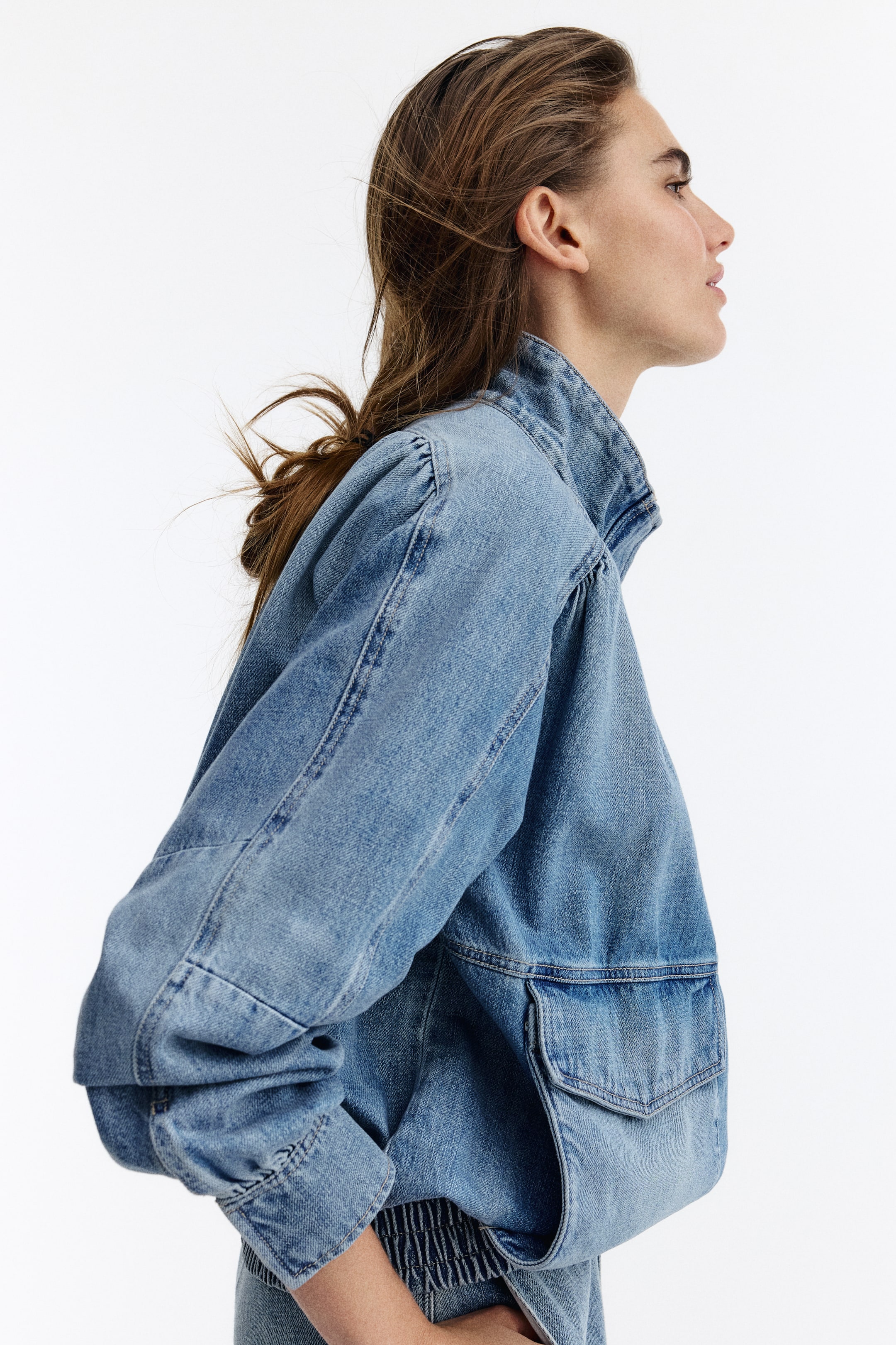 Oversized Denim Jacket - Denim Blue