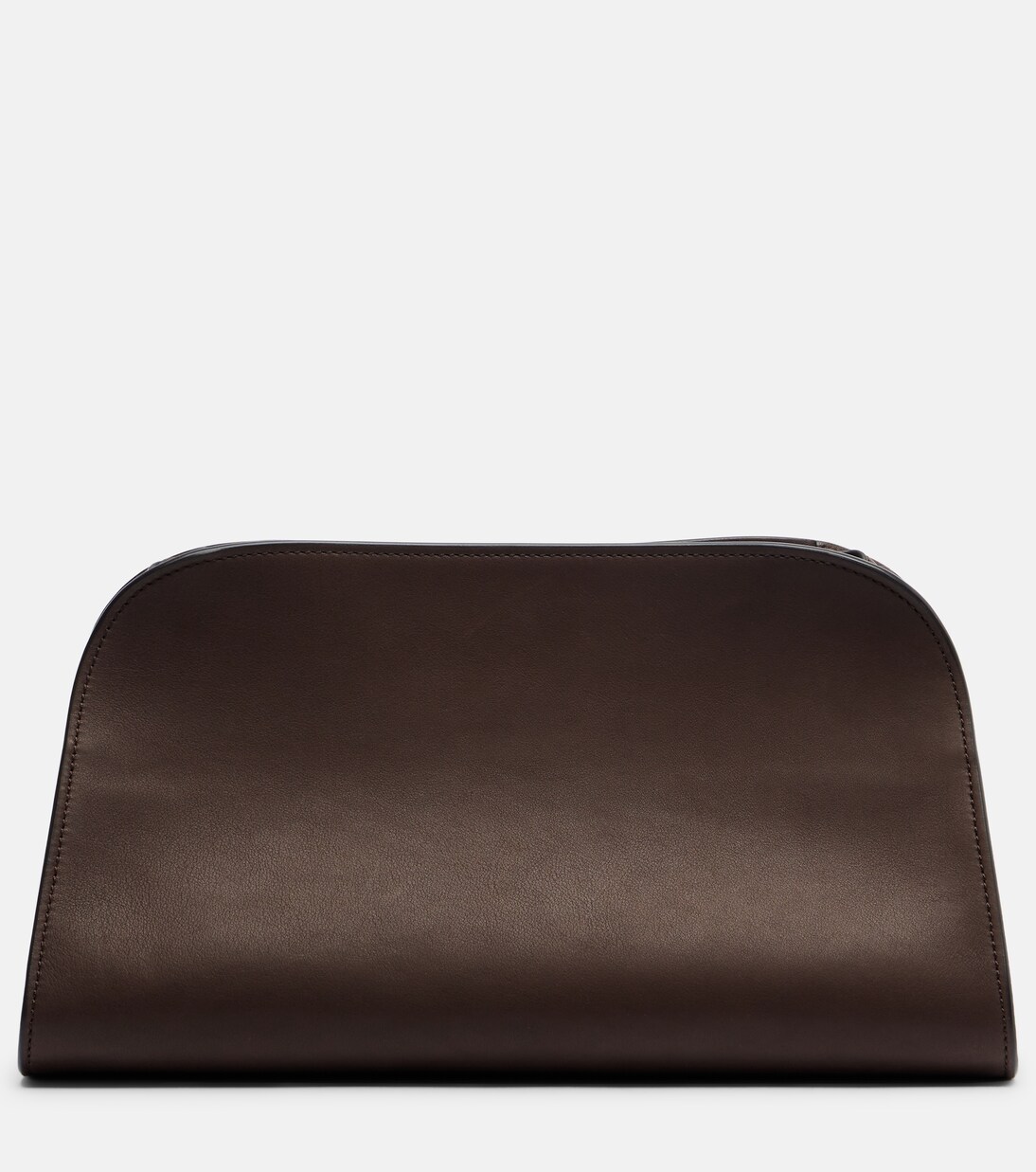 Peggy Small Leather Clutch in Brown - the Row