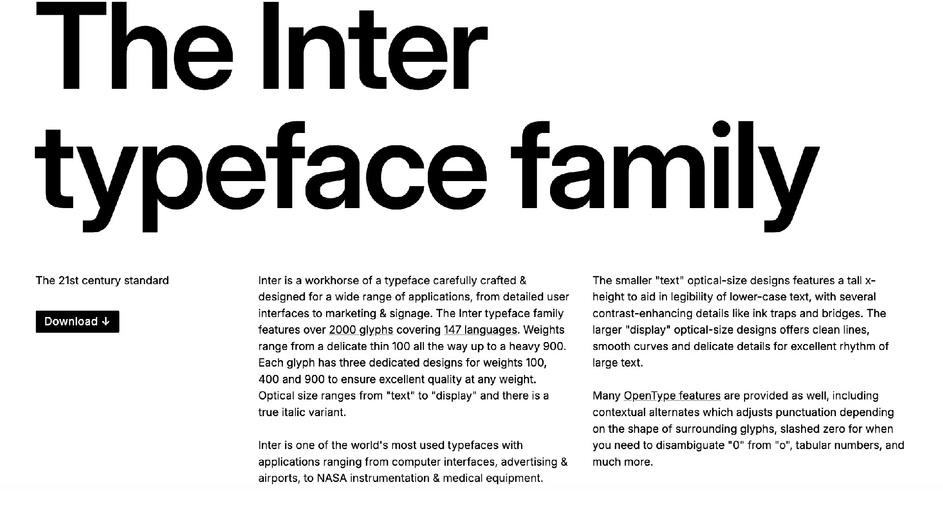 Text set in the Inter font