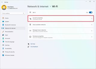 Open Wireless Properties Settings