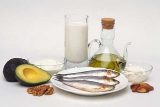 olive oil, mackerel, avocado, nuts and milk