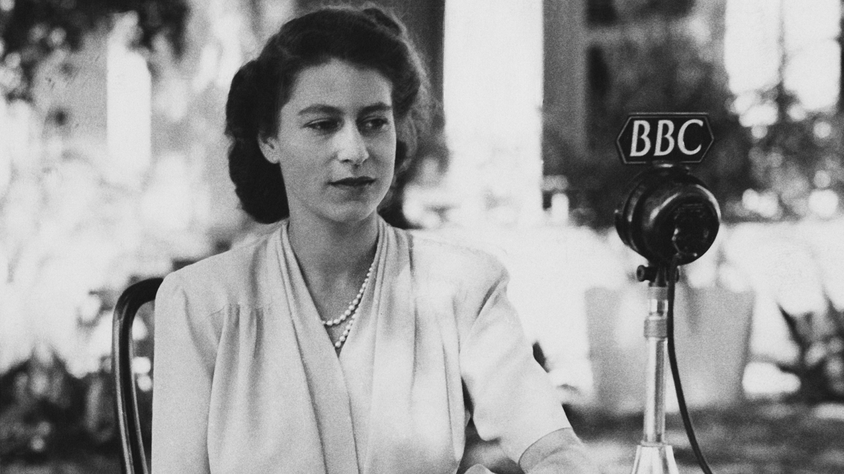 Princess Elizabeth makes a broadcast from the gardens of Government House in Cape Town on her 21st birthday, 21st April 1947
