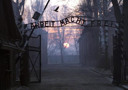 The gate to Auschwitz.