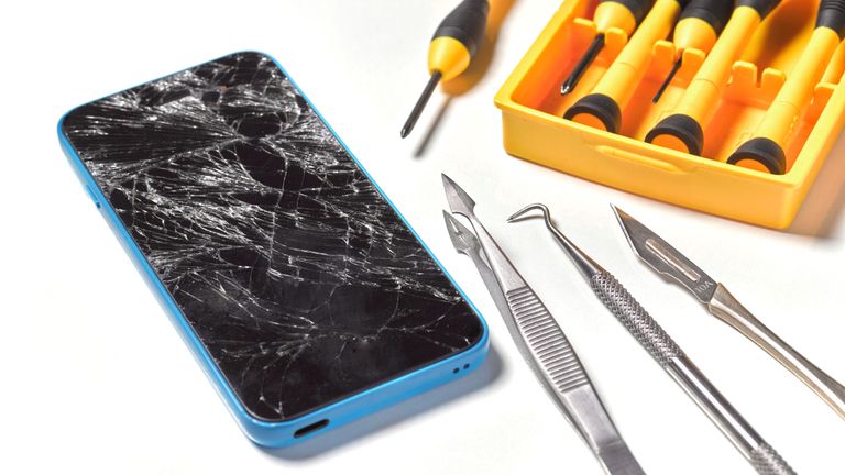 Apple iPhone repair with tools