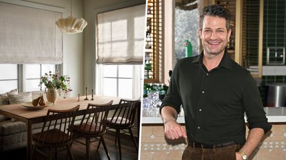 Neutral dining room and Nate Berkus