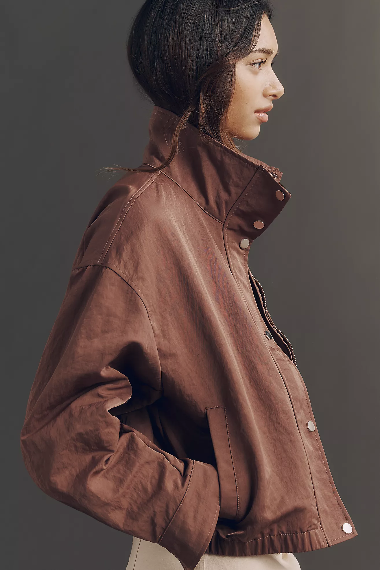 Pilcro Cohen Nylon Funnel-Neck Bomber Jacket