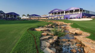 The 18th hole at the Jumeirah Golf Estates Earth Course