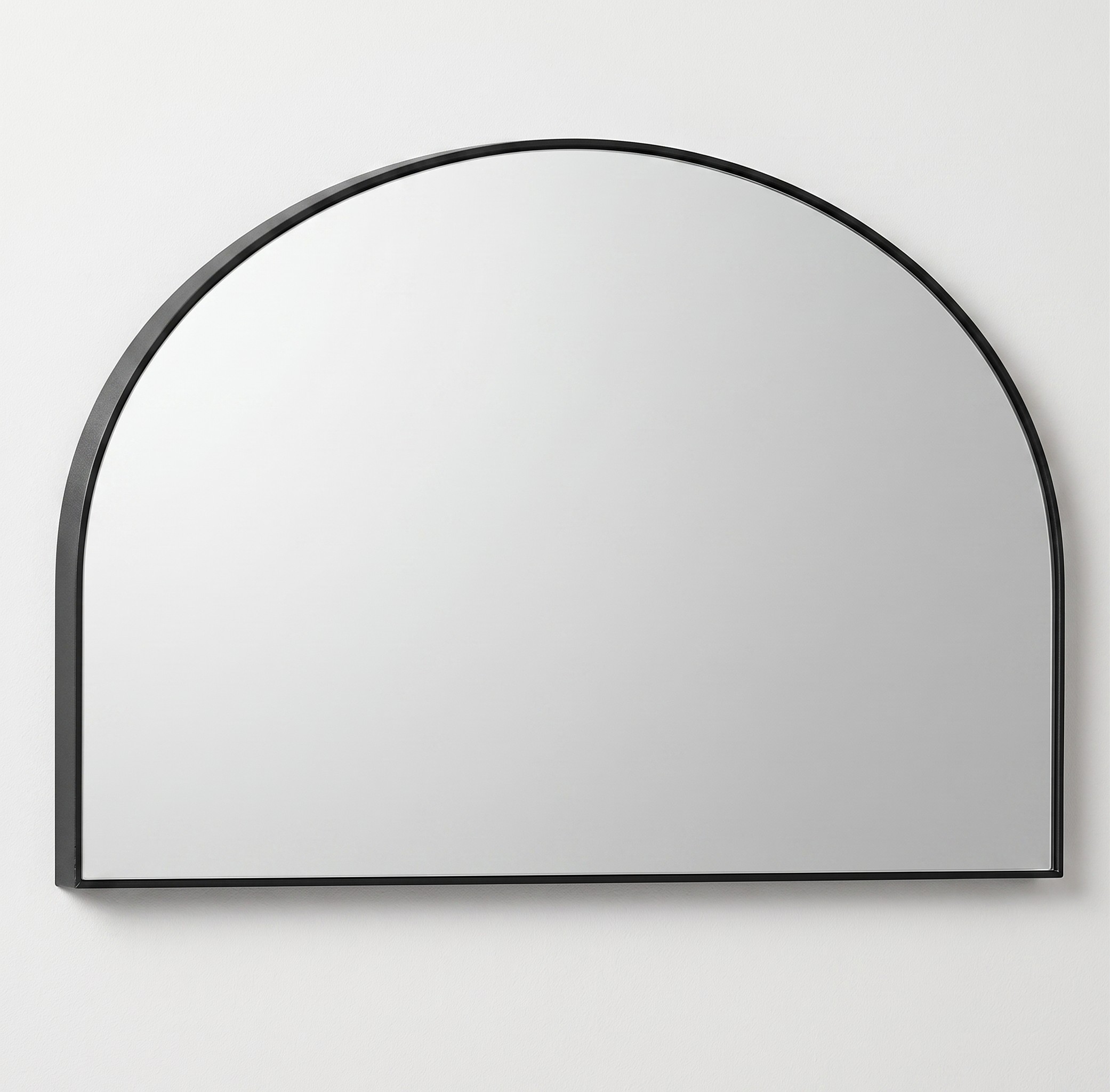 John Lewis Scandi Metal Overmantel Mirror Black against a white background