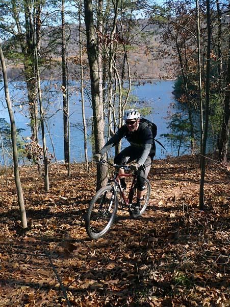 IMBA Mid-Atlantic Regional Director Frank Maguire shows the way at Raystown.