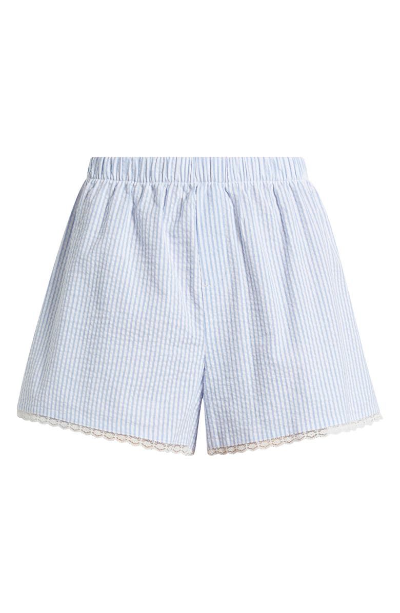 Seersucker Stretch Cotton Boxer Shorts