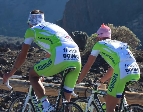 Headwear was diverse amongst the Liquigas-Cannondale riders on Tenerife.