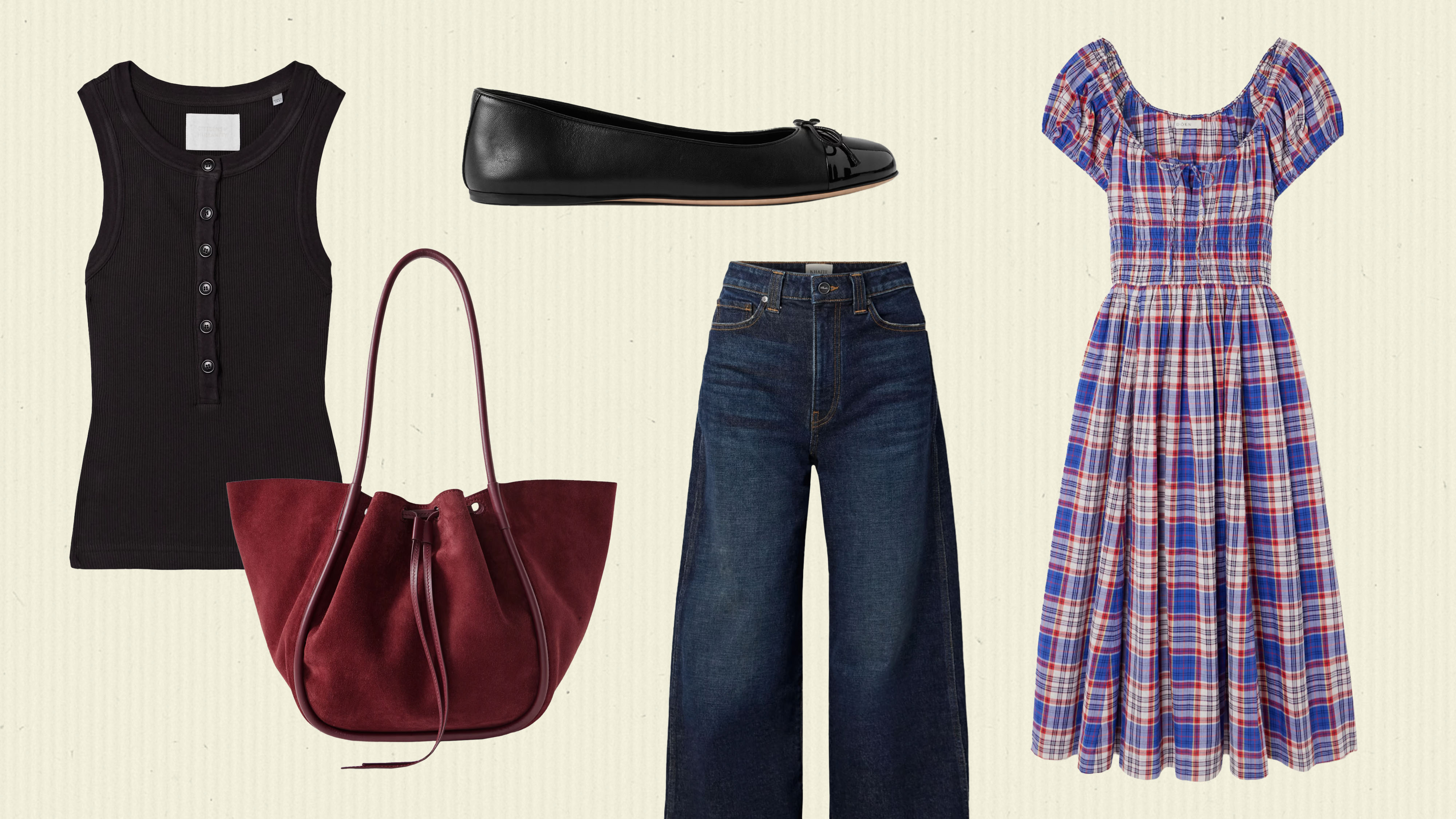 A collage of net-a-porter products.
