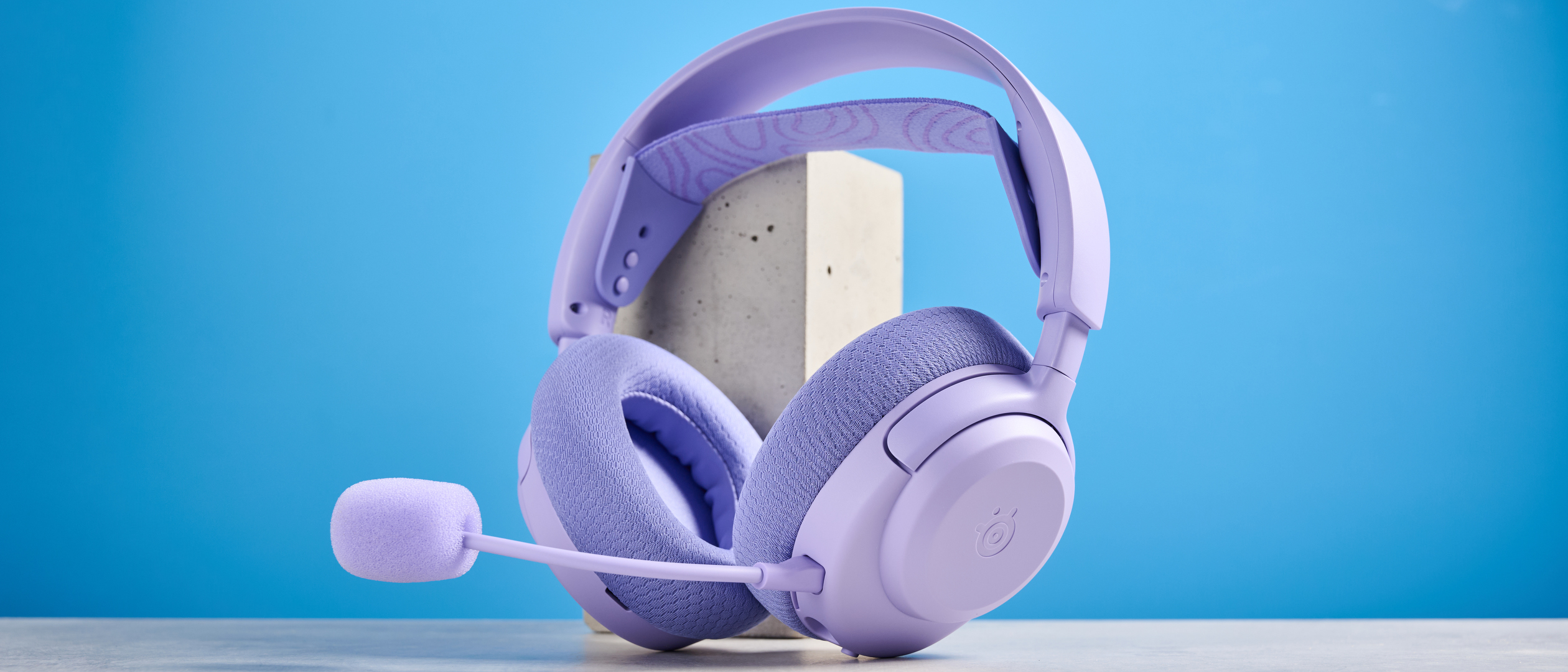 A Lavender SteelSeries Arctis Nova 3 Wireless gaming headset