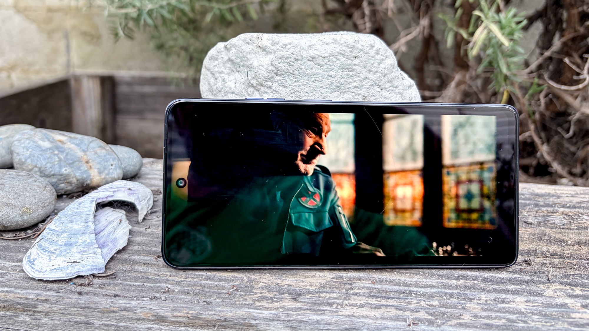 Moto G Power 2026 in hand streaming avengers