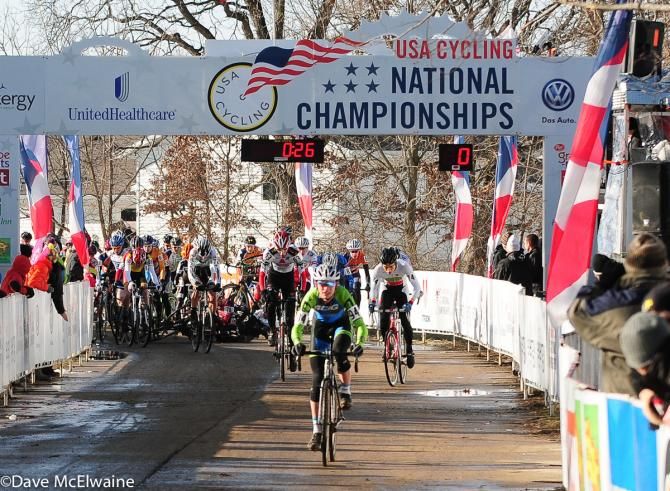 Multiple crashes occurred as riders hit ice near the start/finish
