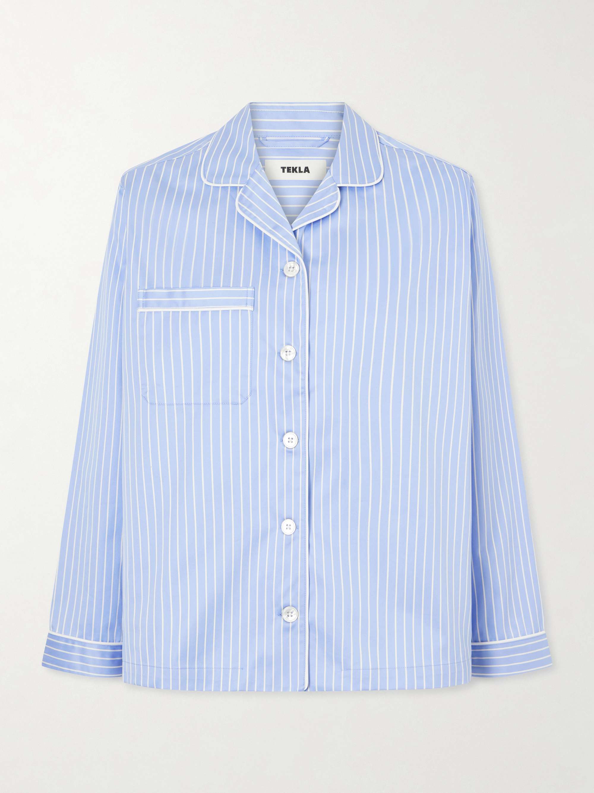 Sateen Striped Organic Cotton Pajama Shirt