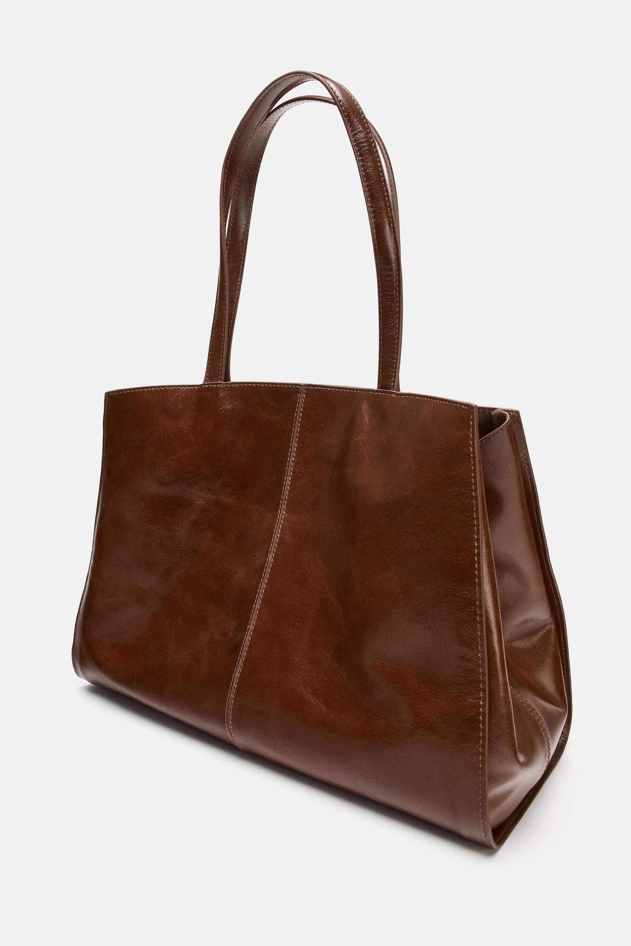 Stitched Leather Tote Bag