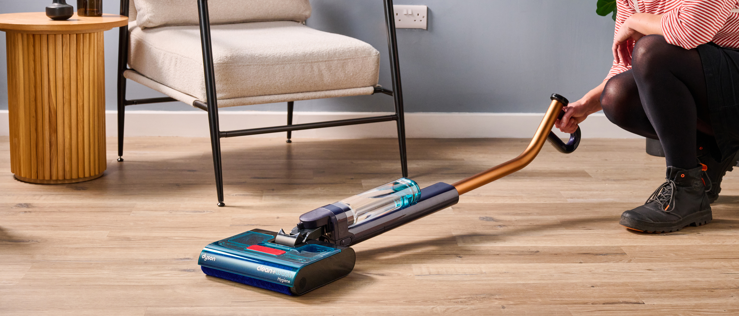 Dyson Clean+Wash Hygiene lying low to the ground