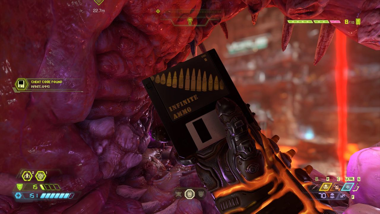 doom eternal cheat codes - infinite ammo - super gore nest