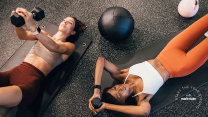 Low impact strength training: Two women training at the gym