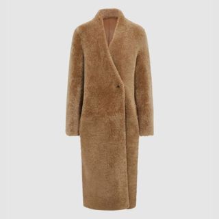 Reiss Neave Reversible Long Shearling Coat