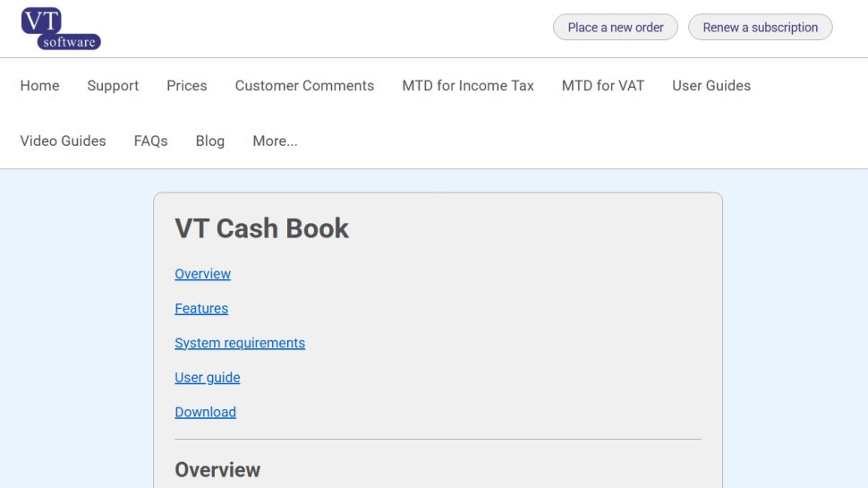 Website screenshot of VT Cash Book (February, 2026)