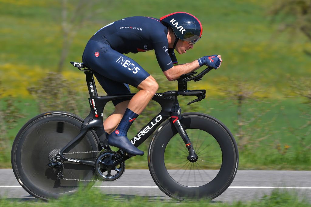 ORON SWITZERLAND APRIL 27 Rohan Dennis of Australia and Team INEOS Grenadiers during the 74th Tour De Romandie 2021 Prologue a 405km Individual Time Trial stage from Oron to Oron 700m ITT TDR2021 TDRnonstop UCIworldtour on April 27 2021 in Oron Switzerland Photo by Luc ClaessenGetty Images
