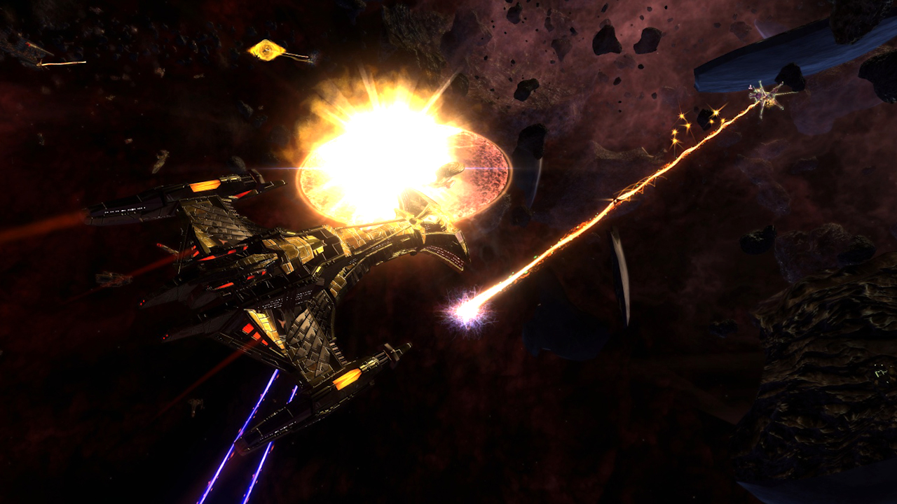 A klingon vessel engaged in combat