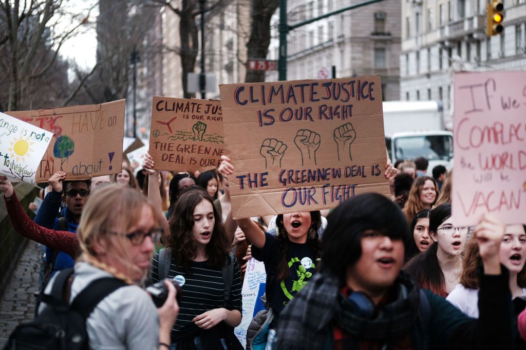 A student-led climate protest.