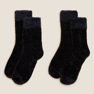 Black fluffy socks