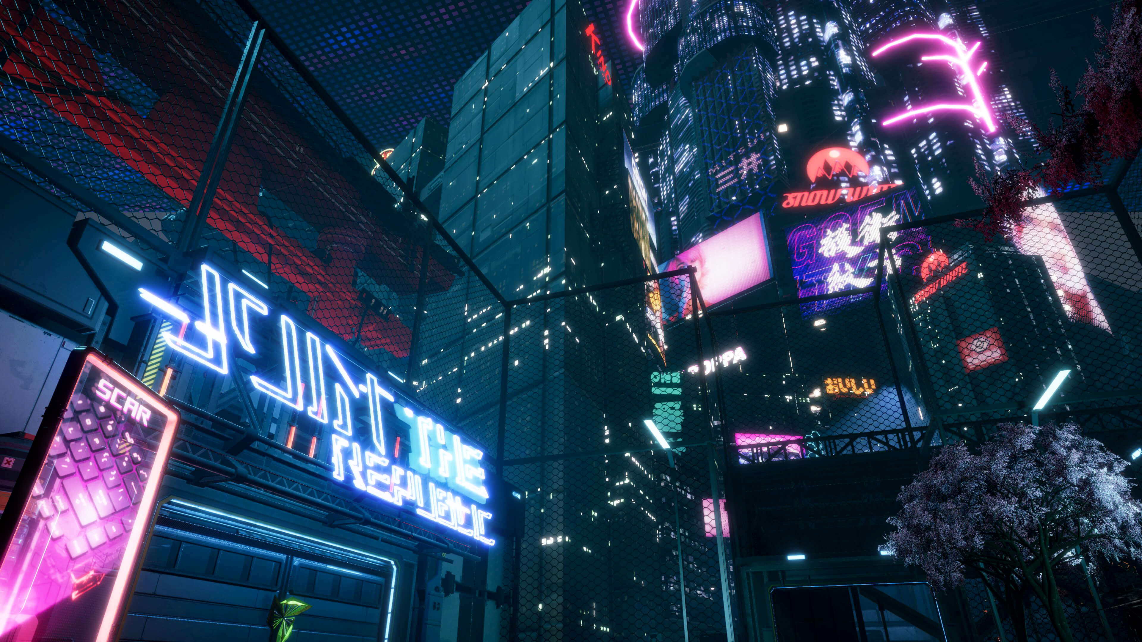 cyberpunk cityscape