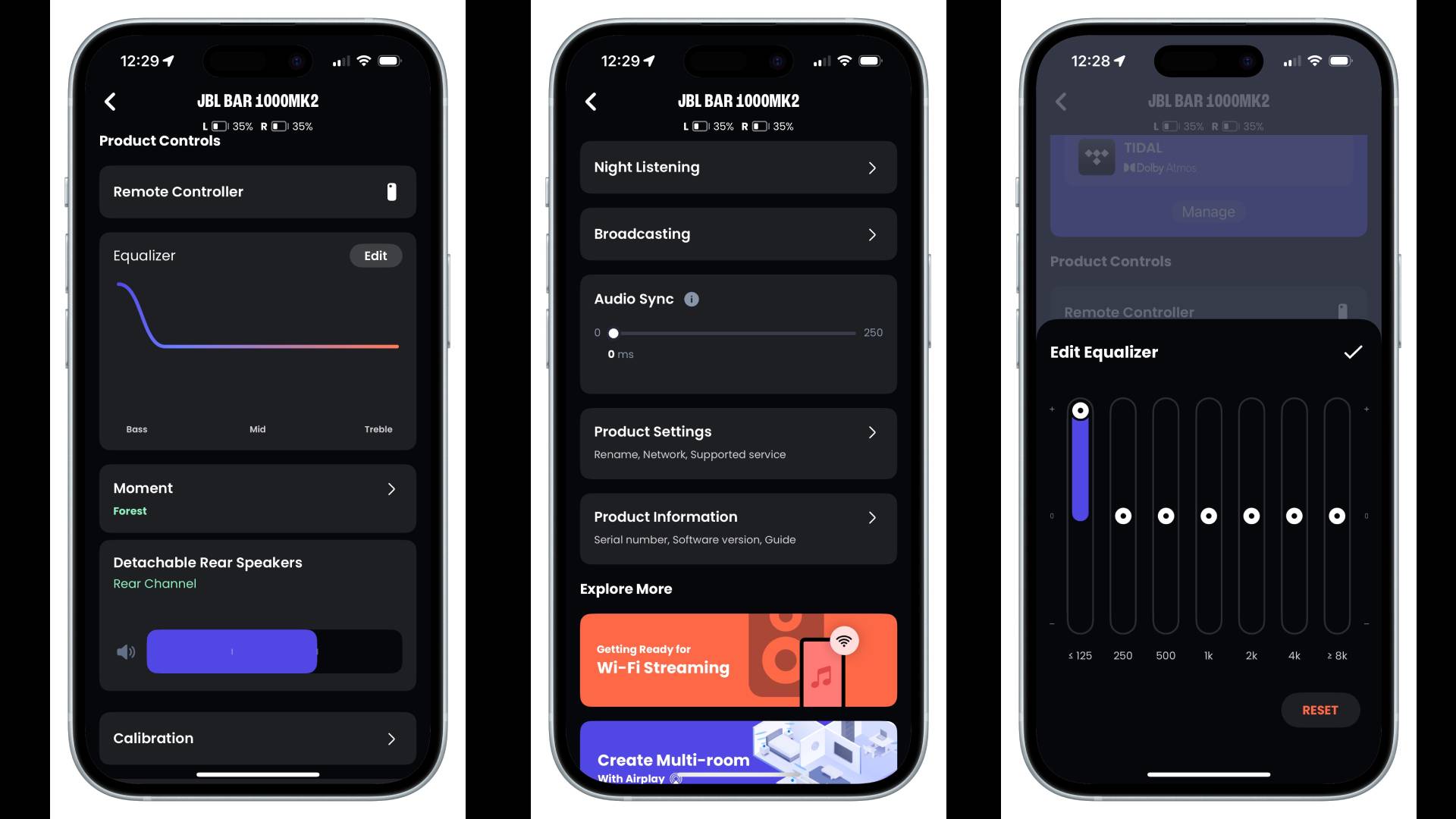 JBL Bar 1000MK2 JBL One app screenshots