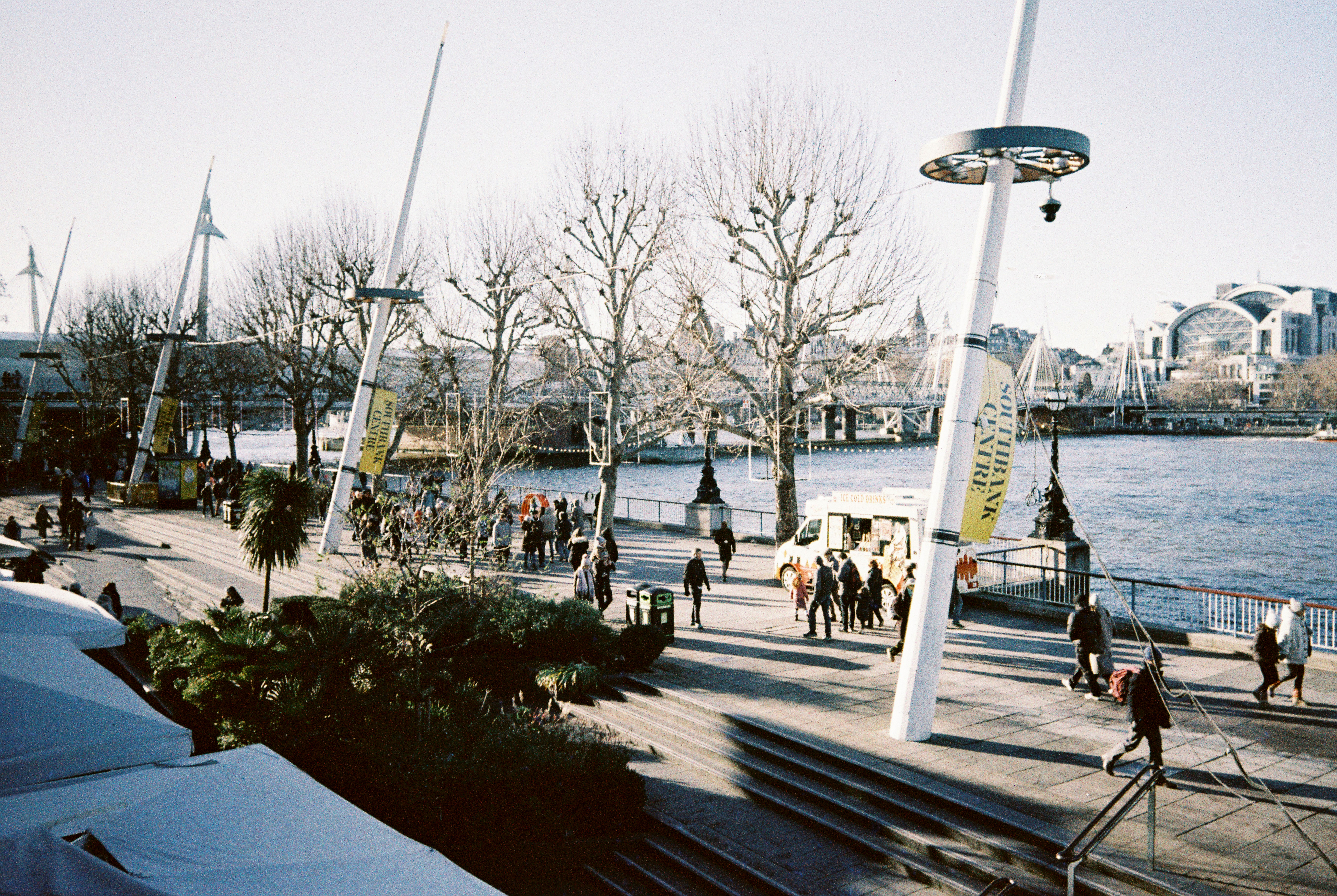 Sample photograph taken with Kodak Snapic A1 showing people walking on London's South Bank