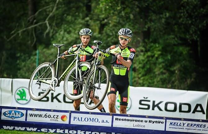 Jakub Skala (L) and Michael Boros (R) from CEZ Cyklo Team Tabor were unchallenged and inseparable today