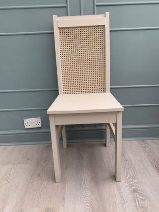 Finished cane chair
