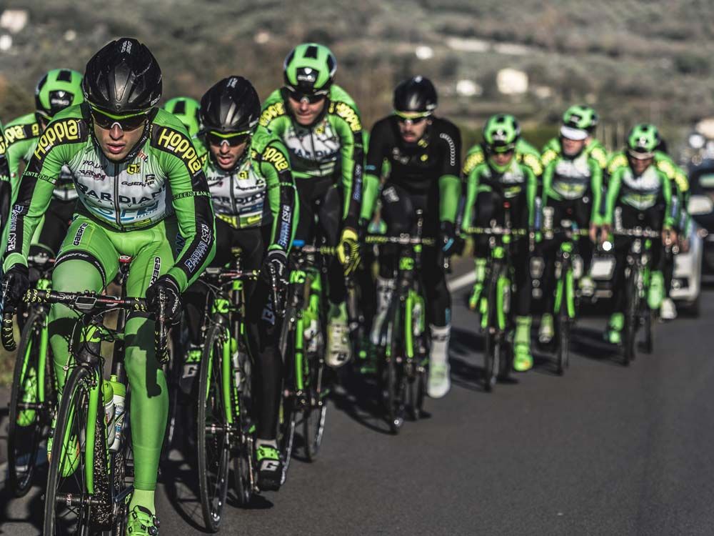 The Bardiani-CSF riders go deep during training