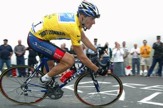 Armstrong riding Shimano Dura Ace 7800 to 'victory' in the 2003 Tour de France. Photo: Graham Watson
