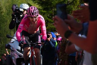 Geraint Thomas (Ineos Grenadiers) loses the maglia rosa on the stage 20 mountain time trial at the Giro d'Italia