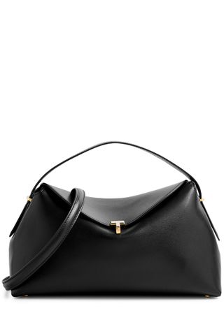 T-Lock leather top handle bag