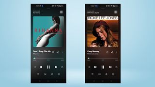 Tidal play screen showing Rihanna and Ricky Lee Jones tracks mentioned in review