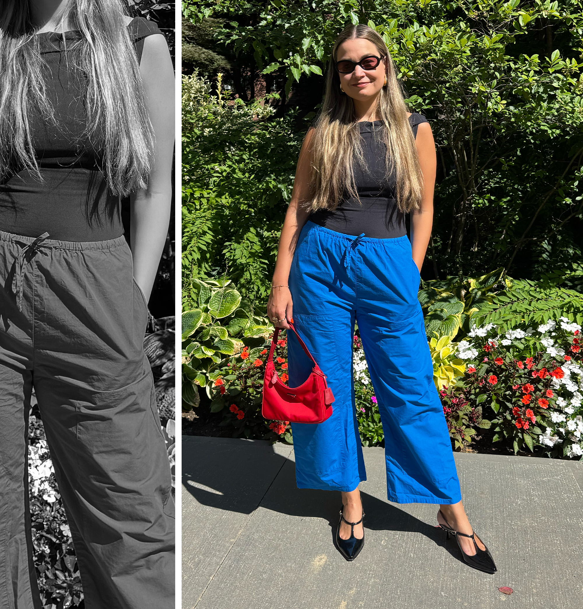 Irina Grechko styled the drawstring pants trend for The A-List Edit