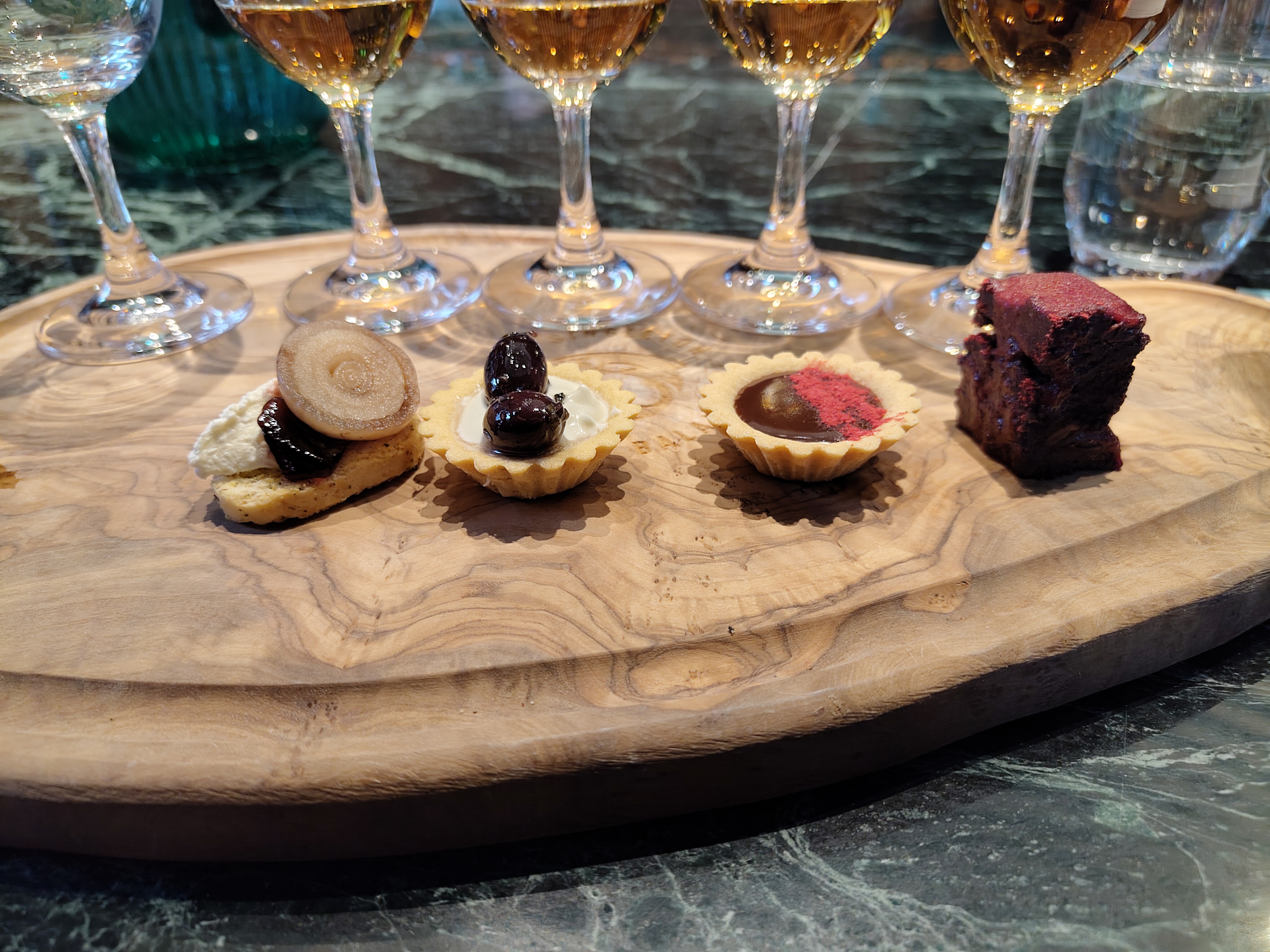 A camera sample taken on the Fairphone 6 showing a selection of canapes.