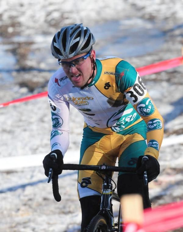 Brad Cole (Colorado State U.) riding on snow.