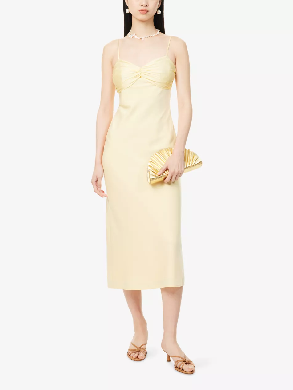 Joely Contrast-Panel Woven Midaxi Dress