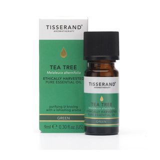 Tisserand Aromatherapy Tea Tree Oil next to box