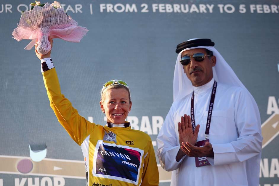 Trixi Worrack holds a 17-second lead in the overall classification