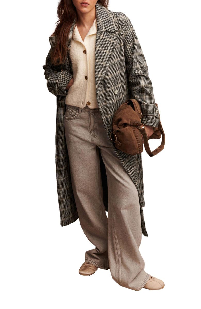 Windowpane Plaid Coat